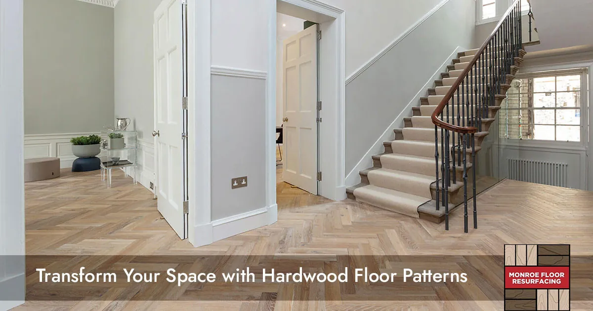 light wood hardwood floor with a chevron pattern