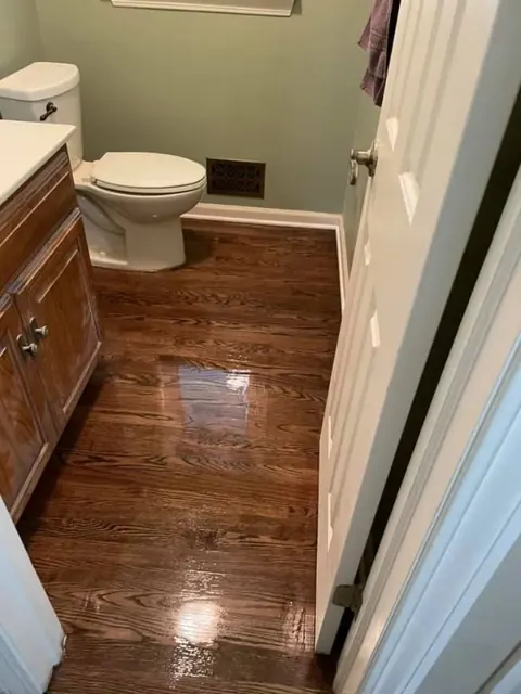 Stained and sealed hardwood floors in a local Hilton NY home