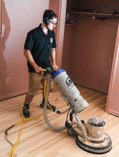 Hardwood floors refinished to a high gloss in a Rochester NY home interior