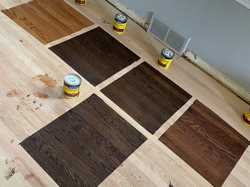 examples of different hardwood floor stain